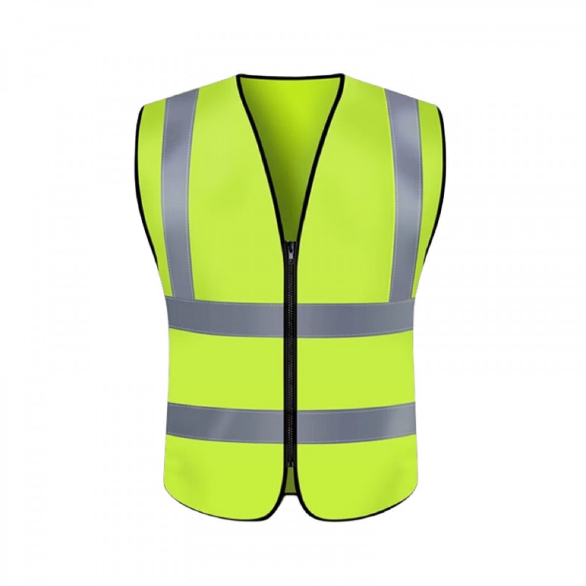 三茂 反光安全背心马甲工地施工透气衣服 荧光绿双肩双腰马甲拉链款 单位：件