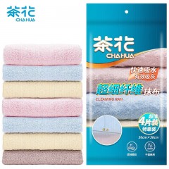 茶花 4544P 超细纤维抹布4片装 30*30cm 单位：包