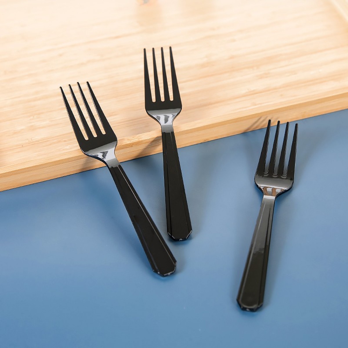 特美居 一次性叉勺 木叉木勺可降解外卖餐具水果蛋糕点心叉 甜品叉勺 塑料餐叉长16cm*100支 单位：组