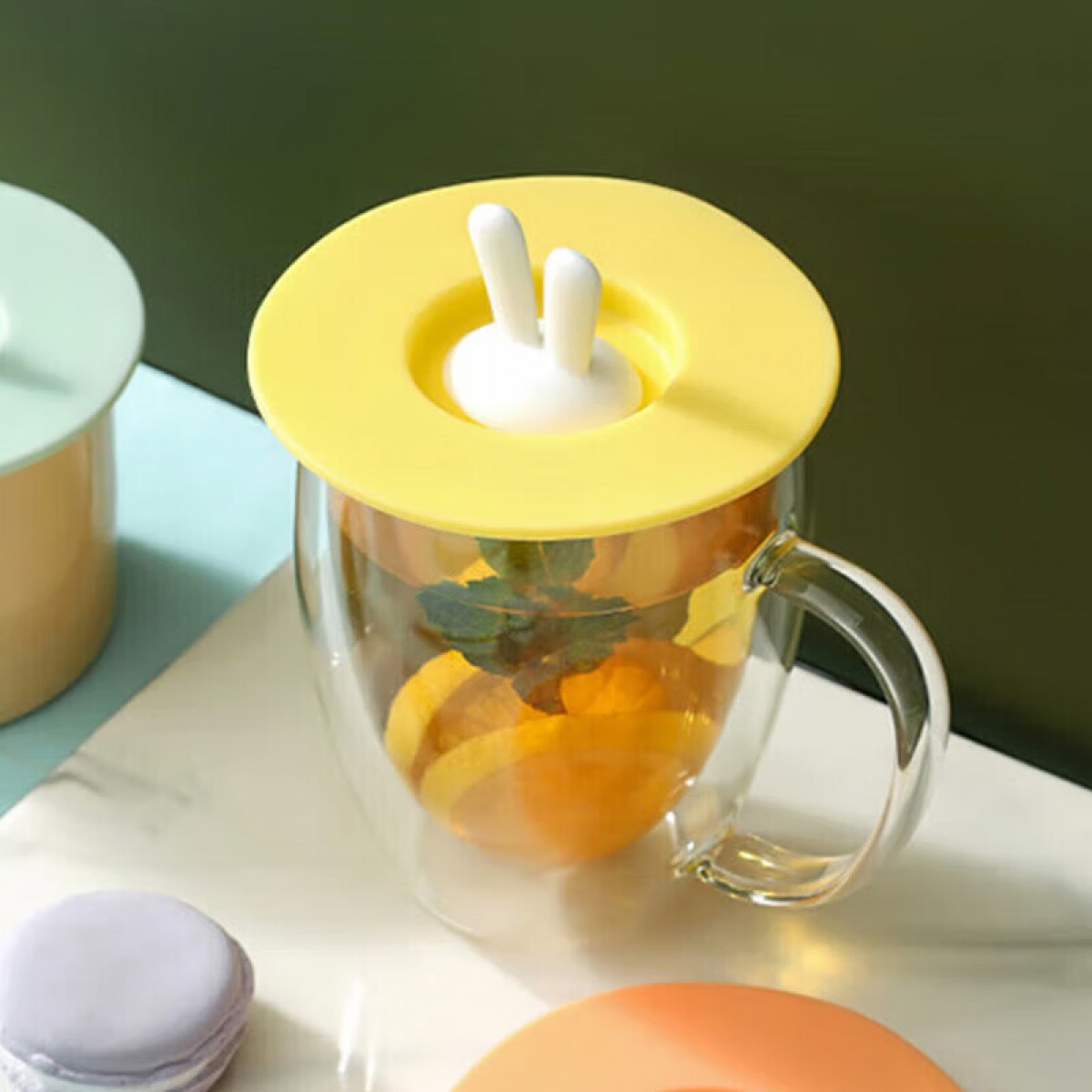美厨（maxcook）硅胶杯盖 通用杯子盖茶杯盖马克杯盖子可爱杯子杯盖 MCB9739   杯盖奶黄色  单位：个