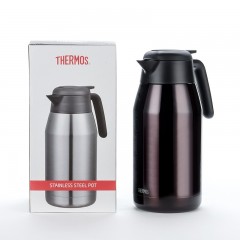 膳魔师（THERMOS） 保温壶家用大容量办公热水瓶暖壶2L男女不锈钢真空水壶 THS/THX THS-2000咖啡色 2L 单位：个