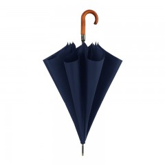 Tri-polar三极户外 商务男长柄直杆复古实木手柄防风晴雨两用雨伞TP7065 藏青色 单位：把